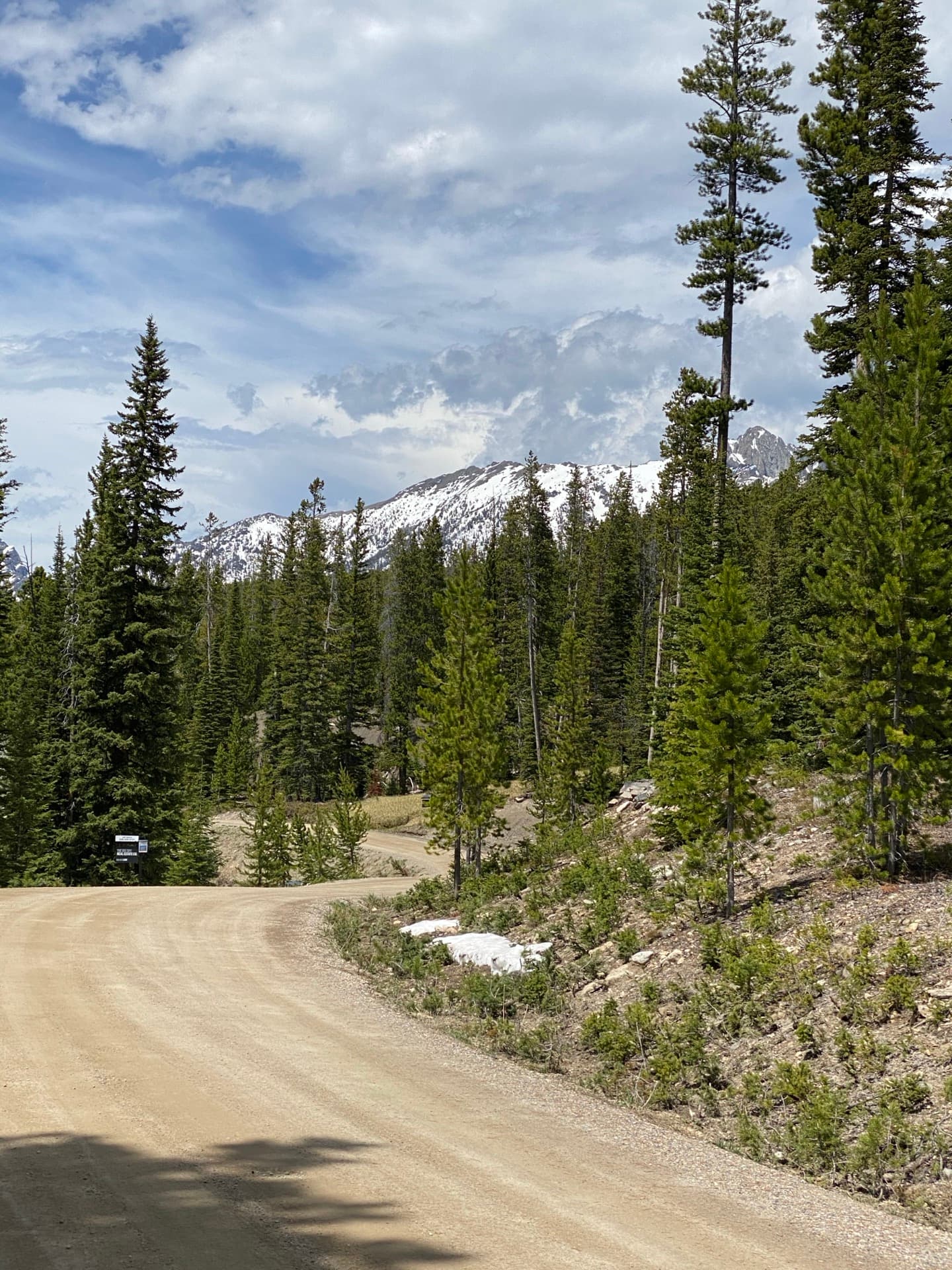 Road through the Moonlight Basin lot in Big Sky Montana